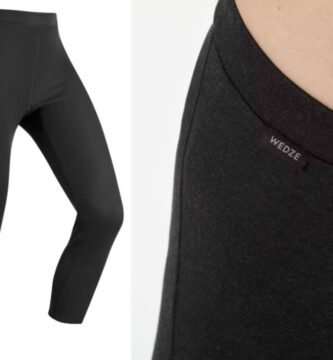 Pantalones térmicos Wedze de Decathlon en color negro ideales para el invierno por menos de 7 euros