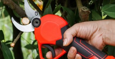 Tijeras de podar eléctricas ergonómicas para jardinería doméstica cortando ramas de hasta 40 mm