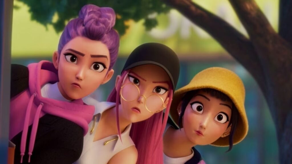 Ilustración de las Guerreras K-pop protagonistas de la película que triunfa en Amazon