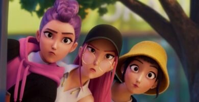 Ilustración de las Guerreras K-pop protagonistas de la película que triunfa en Amazon