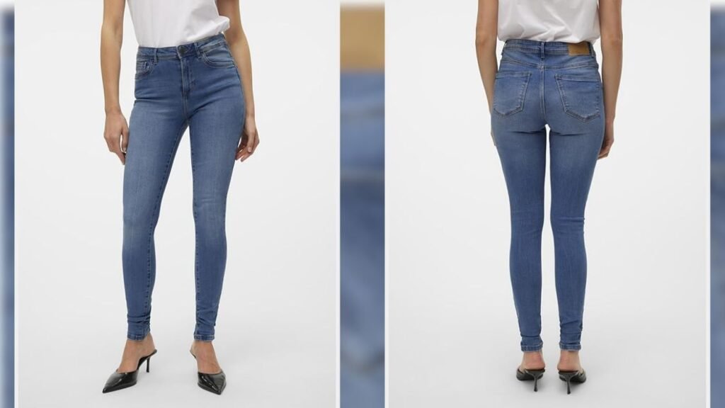 Vaqueros pitillo de mujer en color azul claro que estilizan la figura y alargan las piernas