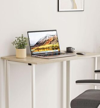 Escritorio plegable para estudiar y teletrabajar en casa con portátil en espacio reducido