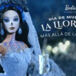 Barbie La Llorona de Mattel edición Día de Muertos con vestido blanco, maquillaje de catrina y vela